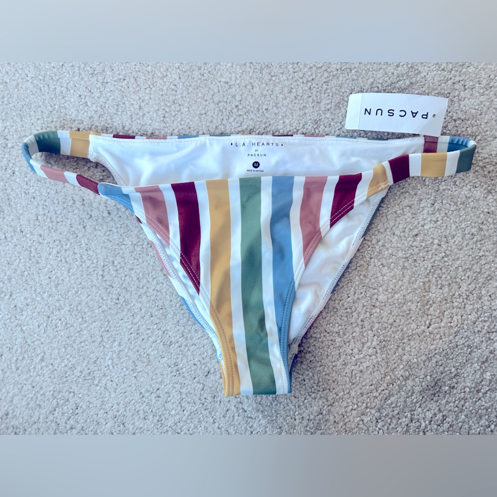New with tags: LA Hearts colorful stripe bikini bottoms